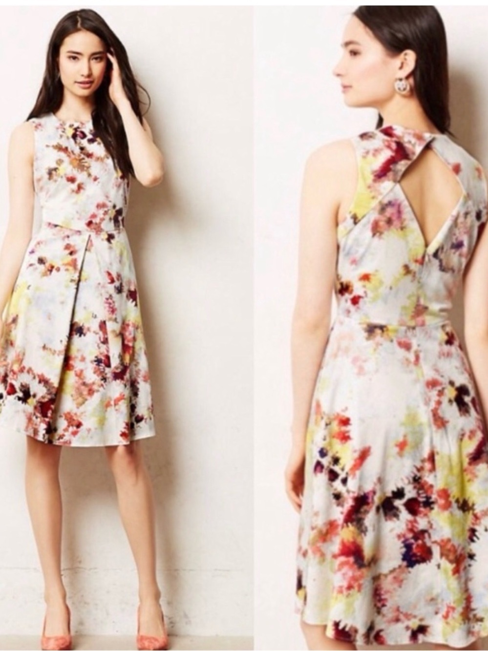 Hunter Bell Kukka Floral Tea Dress Sleeveless A Line size 4